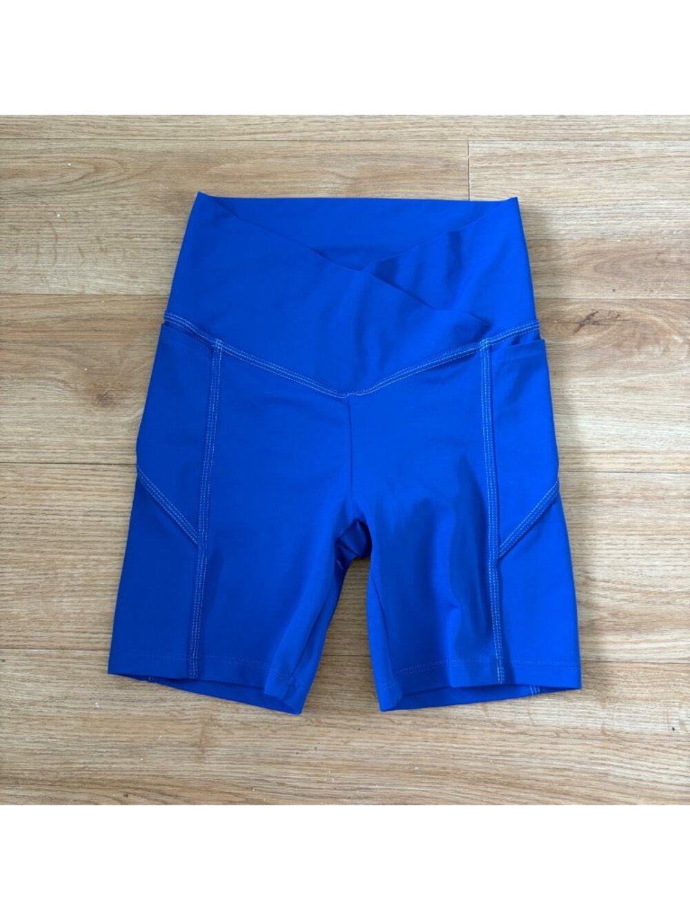 Wilo The Label Athletic Contour Seam HR Biker Shorts Cobalt Blue Women’s Size S